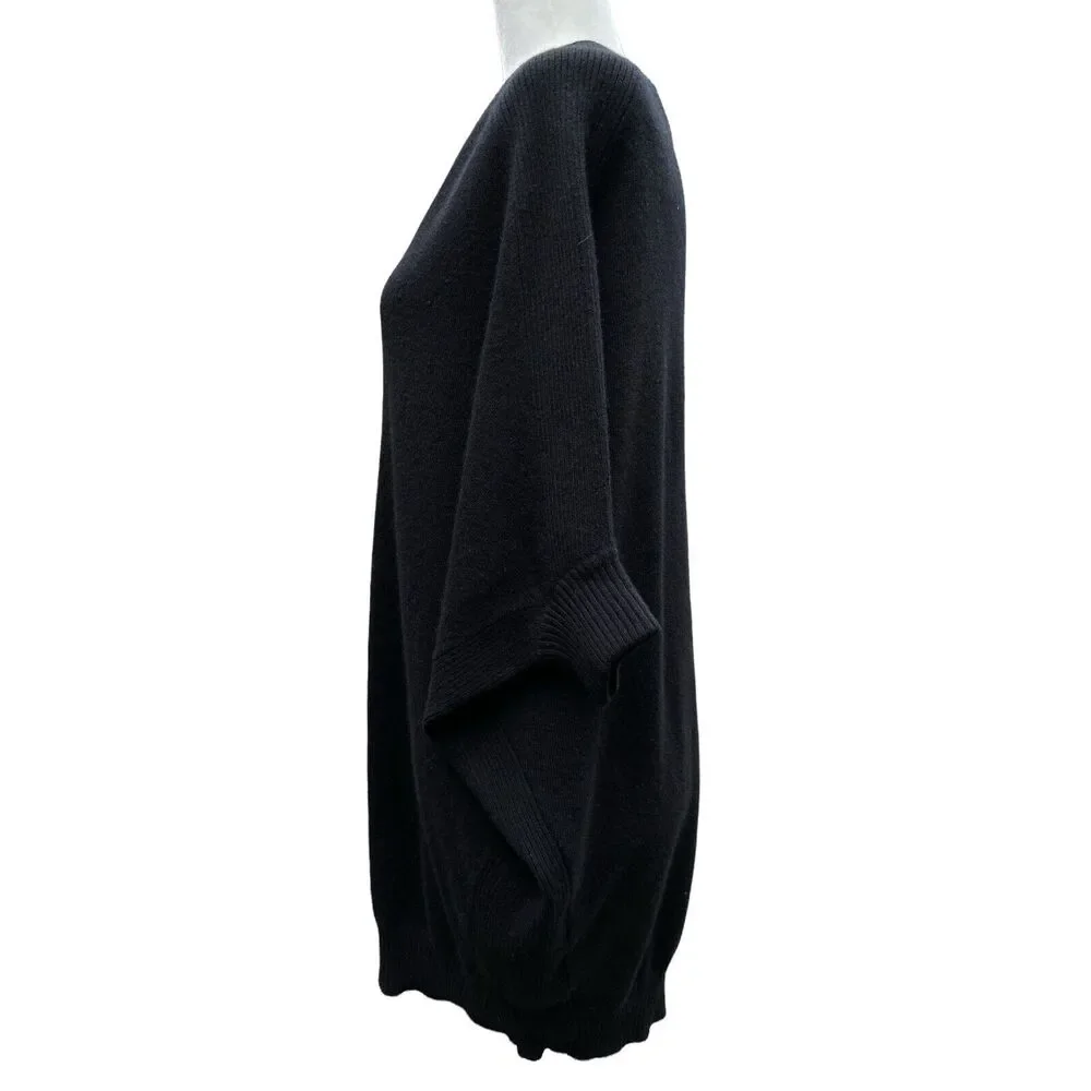 Tory Burch Women Small Sweater Cashmere Black Knit‎ Pullover Dolman Sleeve